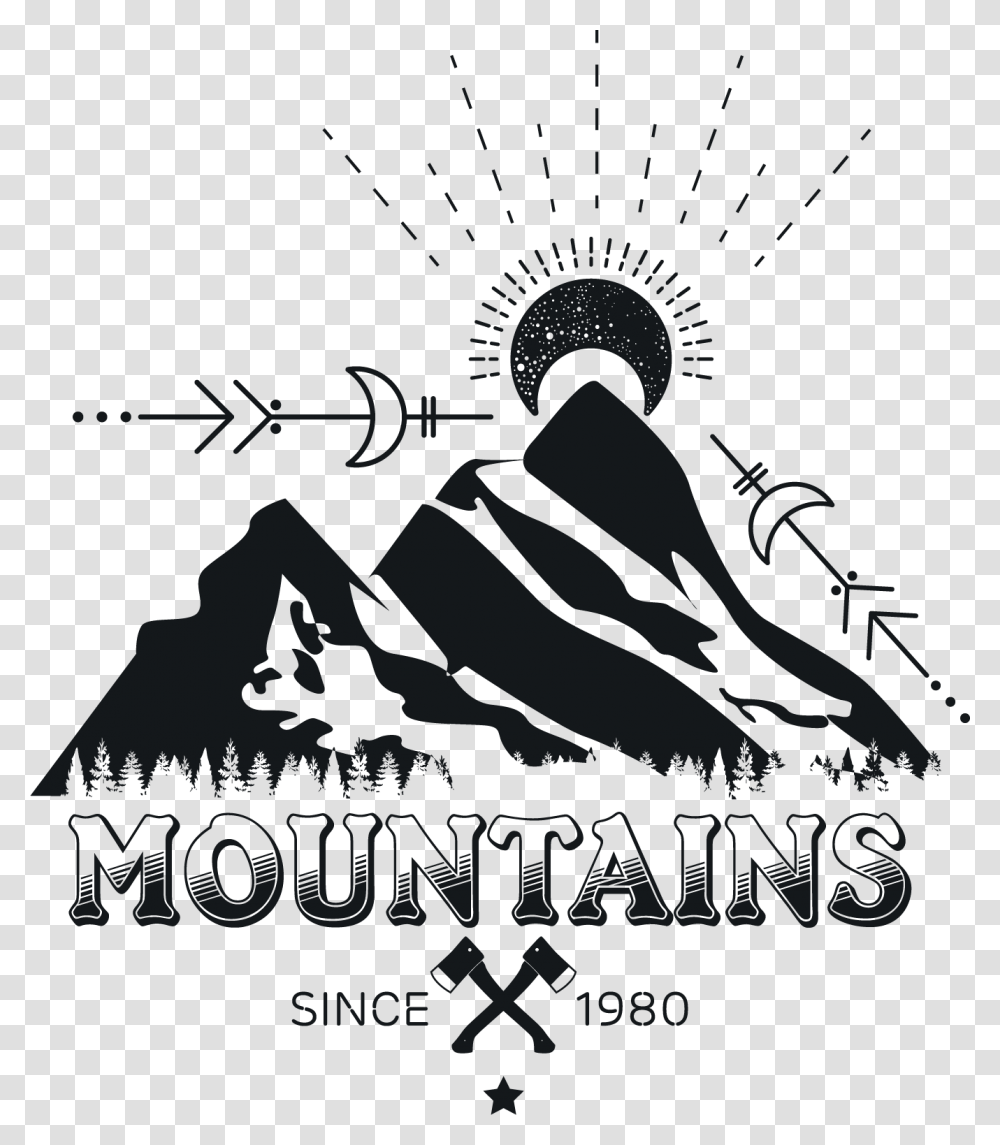 Mountain And Sun Free Vector, Person, Poster, Advertisement Transparent Png