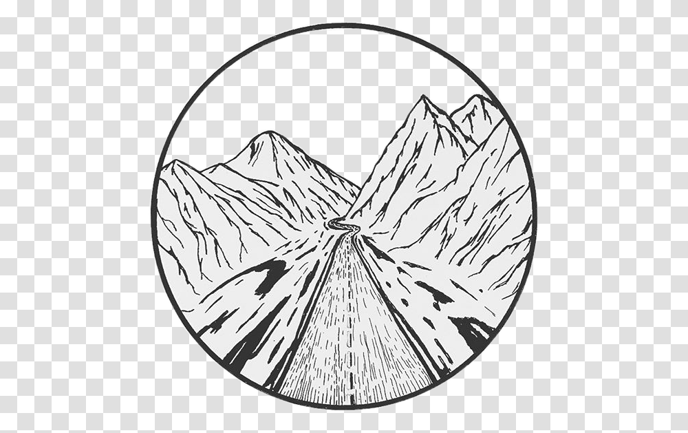 Mountain Boho Travel Indie Aesthetic Drawing Inkfreetoe Aesthetic Black And White, Plant, Bag, Bird, Animal Transparent Png