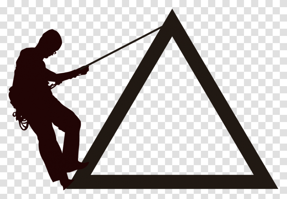Mountain Climbing Symbol Logo Silhouette Climber Mentahan Logo Pendaki Gunung, Person, Triangle, Duel, Volleyball Transparent Png