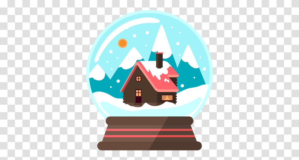 Mountain Cottage Snow Globe & Svg Vector File Lovely, Outdoors, Nature, Building, Housing Transparent Png