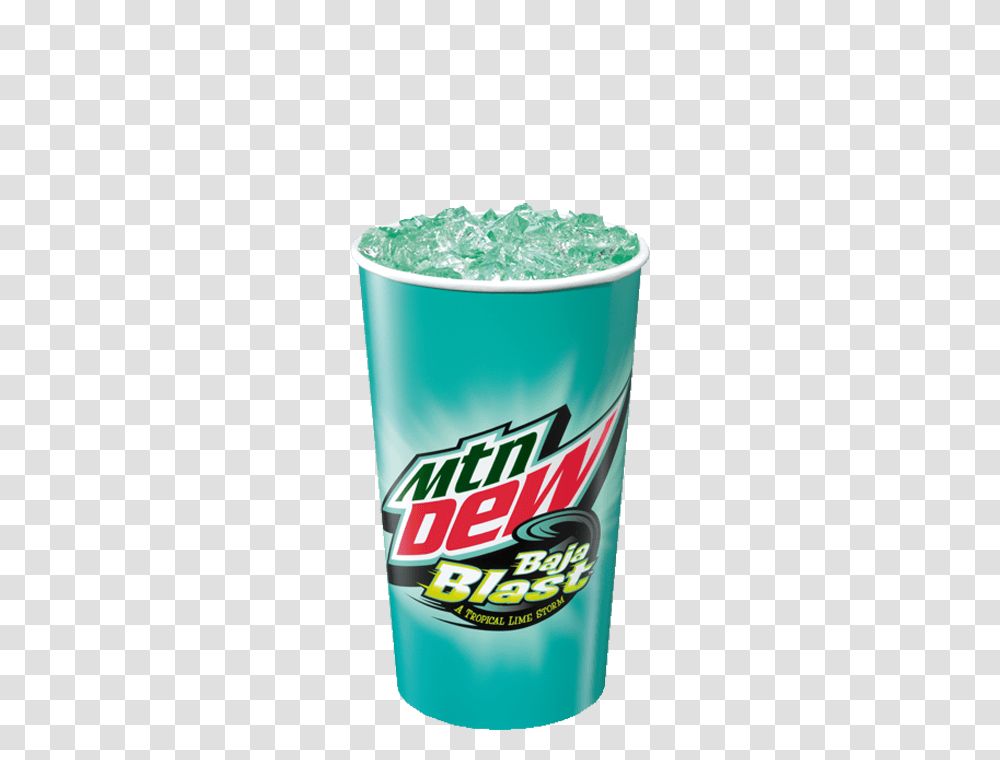 Mountain Dew Baja Blast In Paper Cup, Tin, Soda, Beverage, Drink Transparent Png