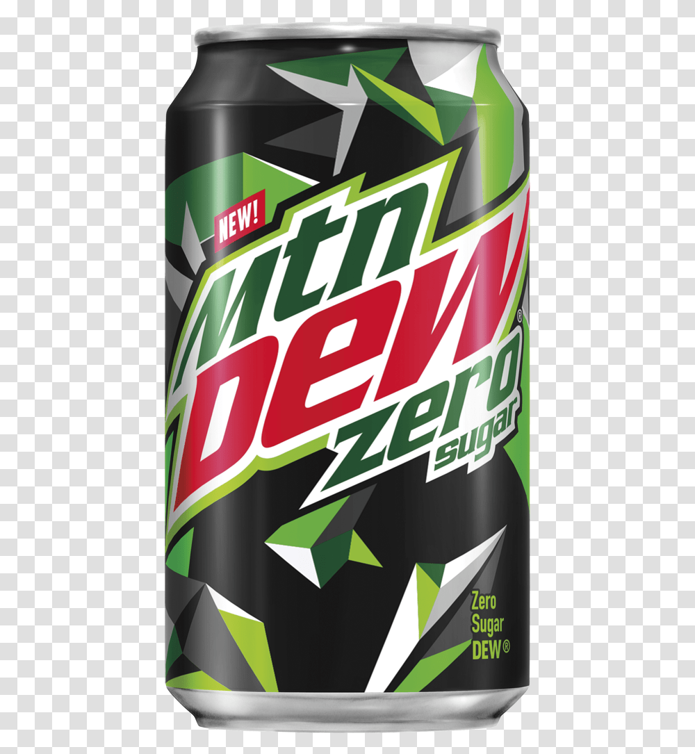Mountain Dew Zero Sugar Can, Beverage, Drink, Tin, Soda Transparent Png