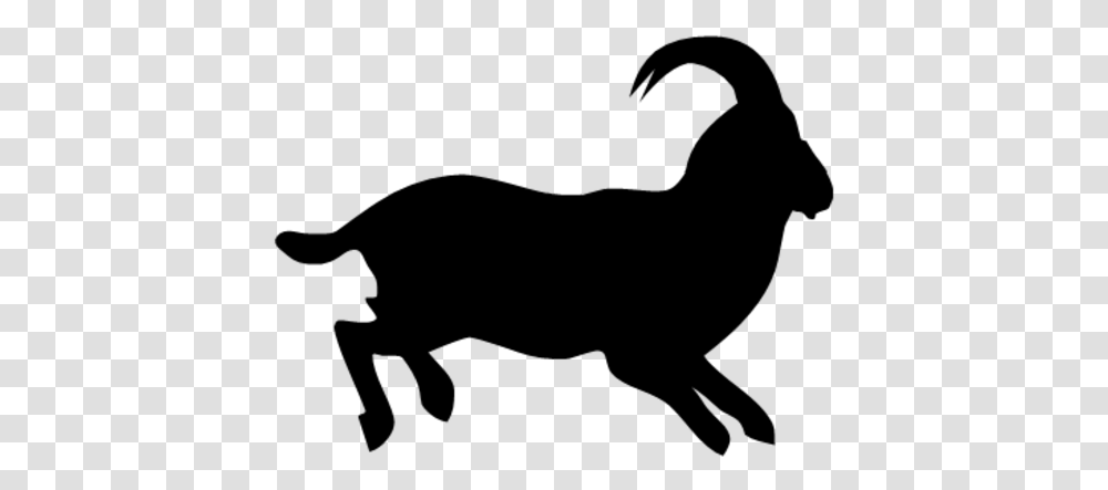 Mountain Goat Gemsbok Silhouette Goat Jumping Clip Art, Gray, World Of Warcraft Transparent Png