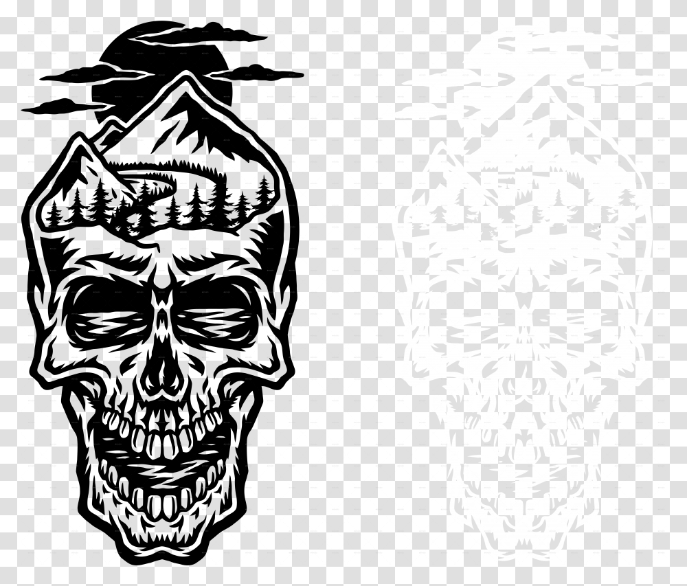 Mountain Head Skull Drawing, Architecture, Building, Symbol, Emblem Transparent Png