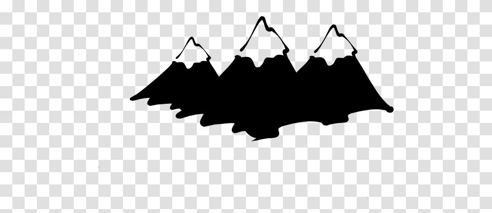 Mountain Range Silhouette Clip Art Three Bamp W Mountain Peaks, Stencil, Bat, Wildlife, Mammal Transparent Png