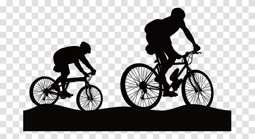 Mountain Recreation Outdoor Bicycle Hiking Cycling Mountain Bike Silhouette, Person, Human, Vehicle, Transportation Transparent Png