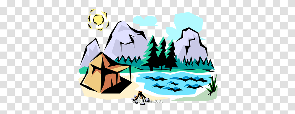 Mountain Scene Royalty Free Vector Clip Art Illustration, Outdoors, Nature, Tree, Plant Transparent Png