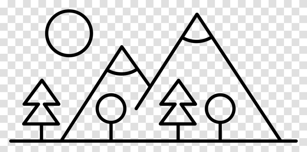 Mountain Side With Trees Made Up Different Shapes Made Up Of Shapes, Triangle Transparent Png