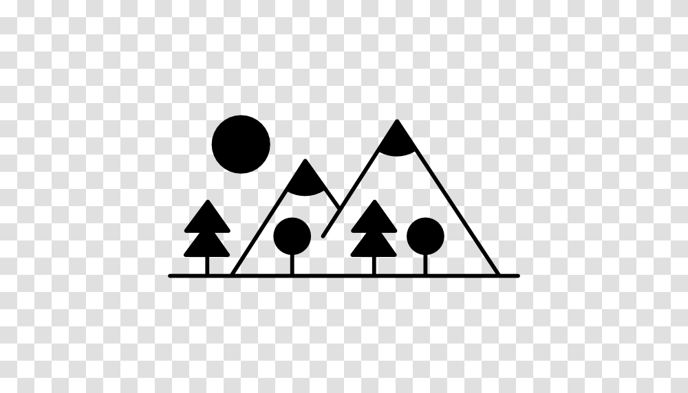 Mountain Side With Trees Made Up Different Shapes, Triangle, Stencil, Silhouette Transparent Png