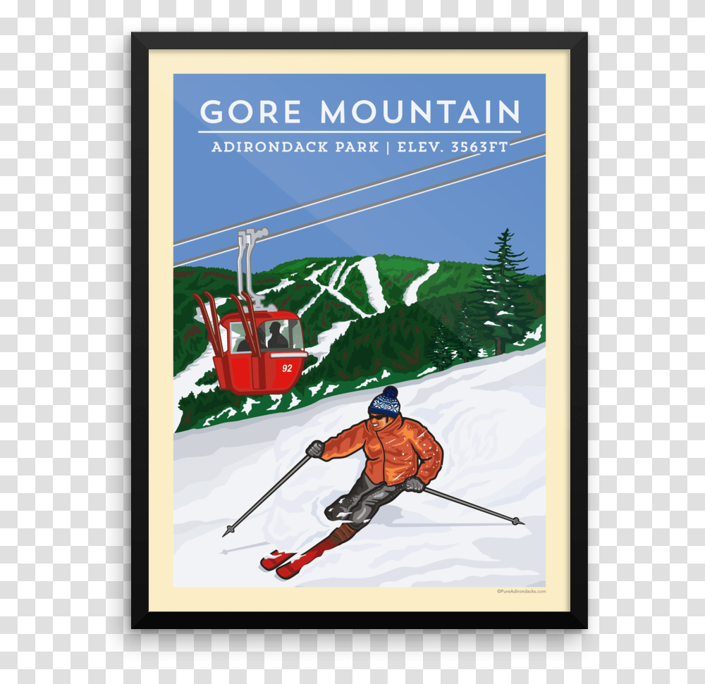 Mountain Ski Vintage Poster, Person, Outdoors, Nature, Sport Transparent Png