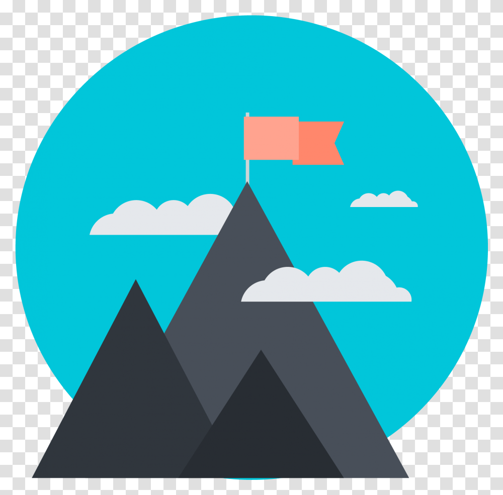 Mountain Summit Icon Flat Design Nature, Recycling Symbol Transparent Png