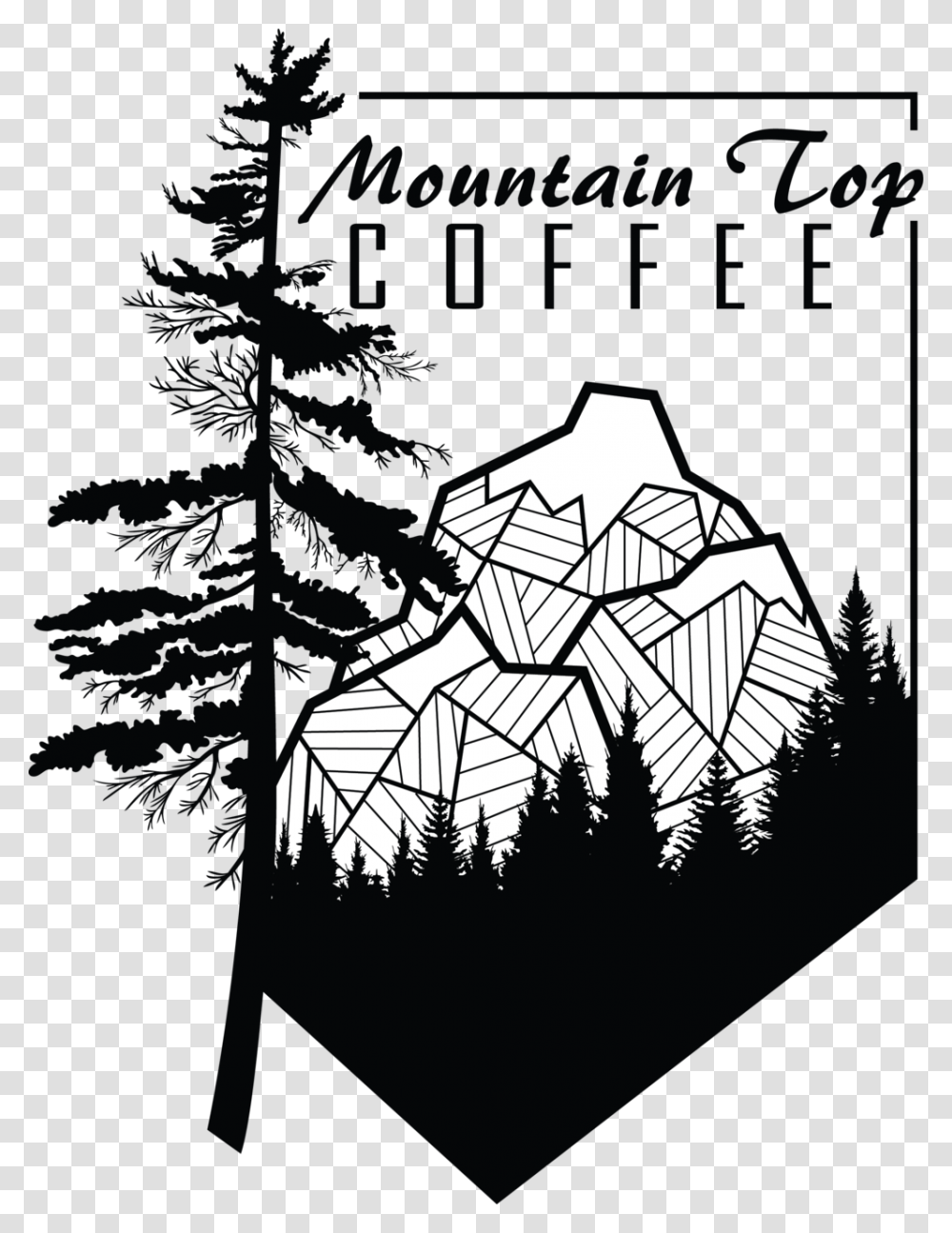 Mountain Top Coffee Logo Mountain Top Coffee Waukesha, Tree, Plant, Poster, Stencil Transparent Png