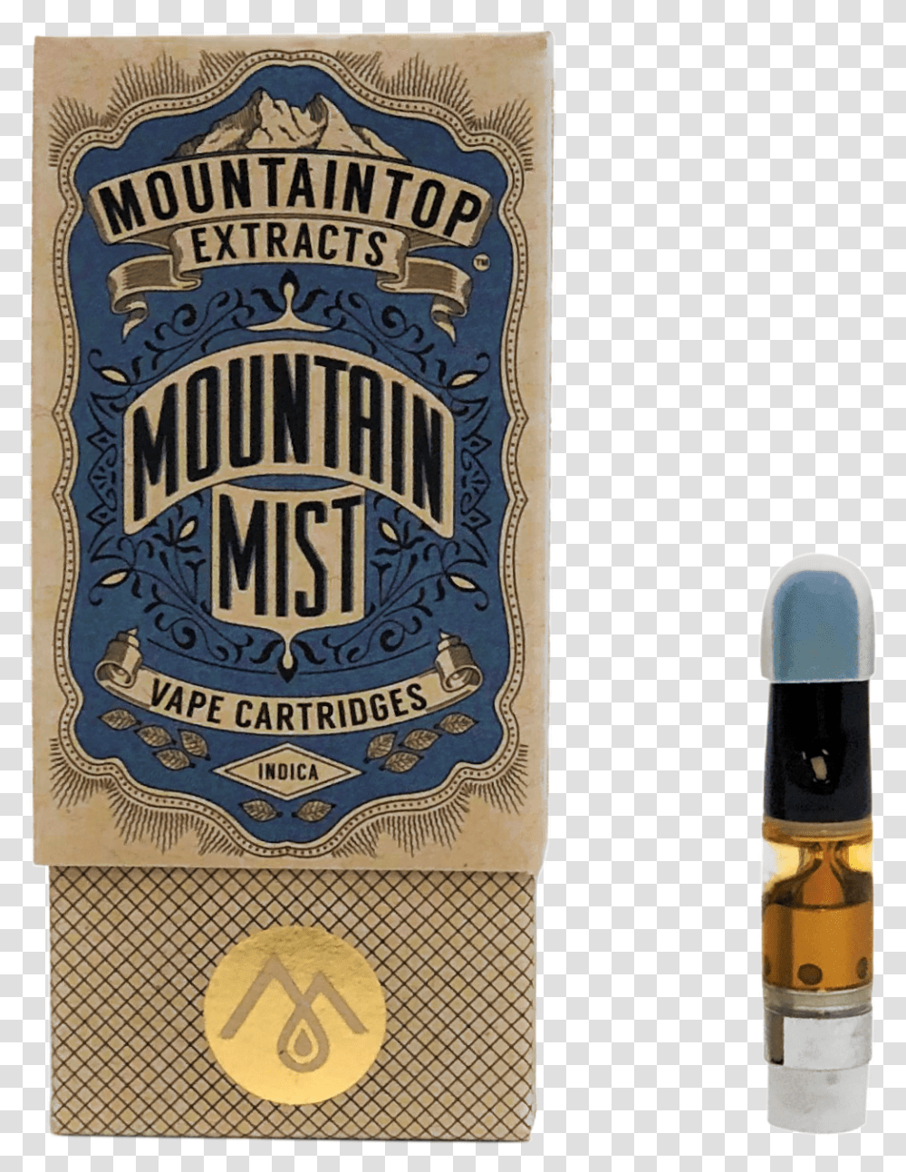 Mountain Top Live Resin Indica Cartridge Label, Bottle, Cosmetics, Text, Alcohol Transparent Png