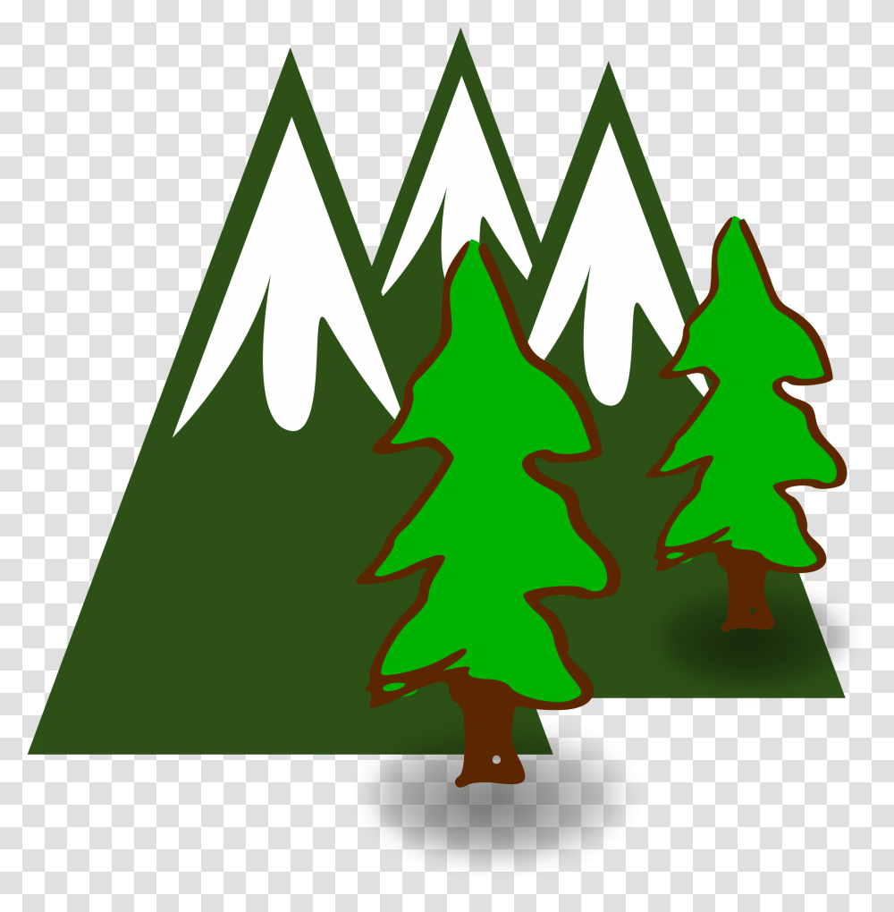 Mountain Tree Cliparts Tree And Mountains Clipart, Plant, Ornament, Christmas Tree Transparent Png