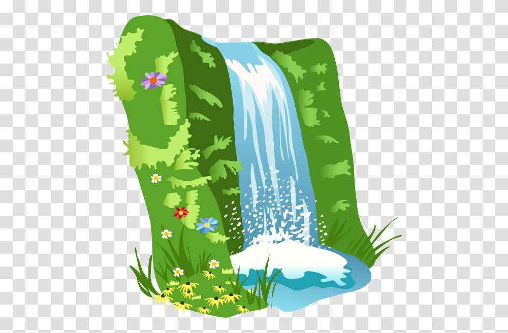 Mountain Waterfall Clipart, Floral Design, Pattern, Plant Transparent Png