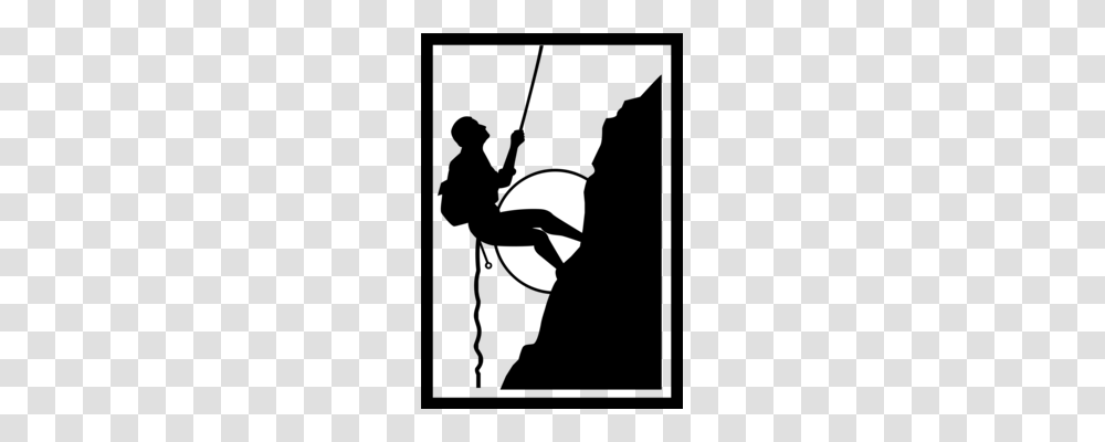 Mountaineering Free Climbing Silhouette, Stencil Transparent Png
