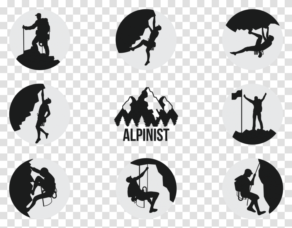 Mountaineering, Stencil, Person, Human Transparent Png