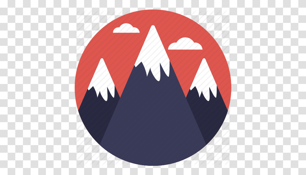 Mountains Nature Hills Landscape Snowy Peaks Icon Snowy Mountains Circle Icon, Bowling, Art, Sport, Sports Transparent Png