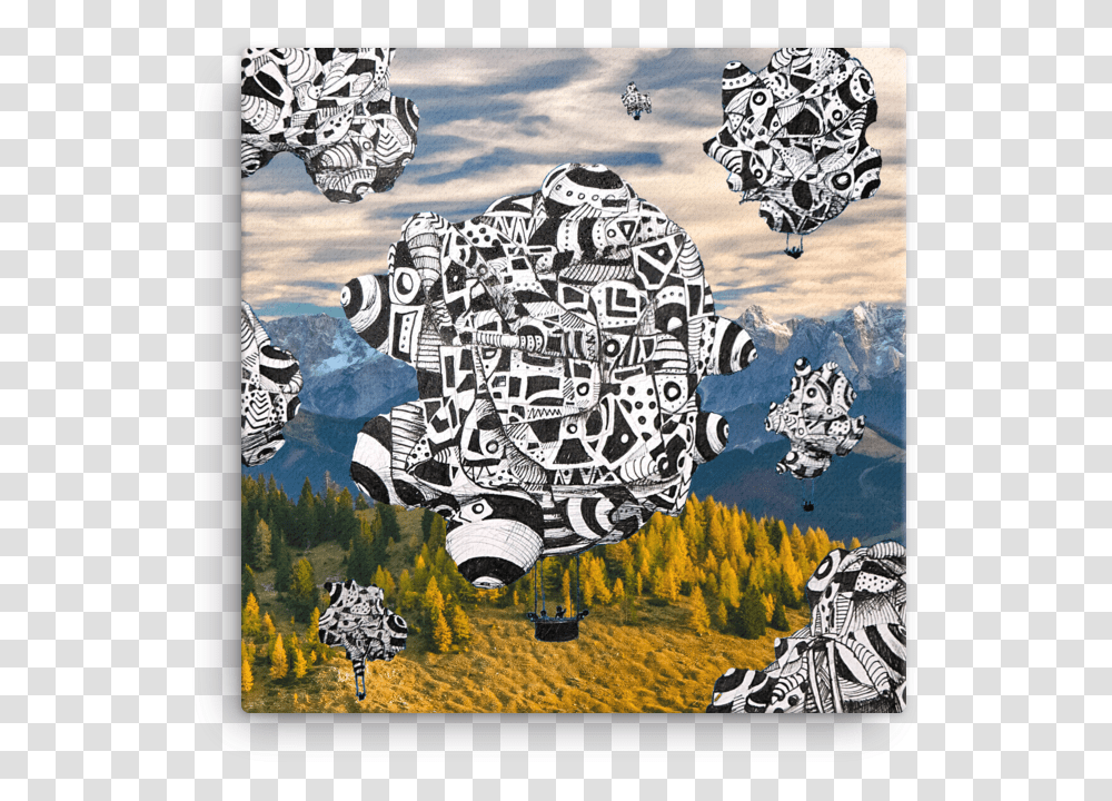 Mountains Printfile Default Mockup Wall Wall Canvas Print, Doodle, Drawing, Person Transparent Png