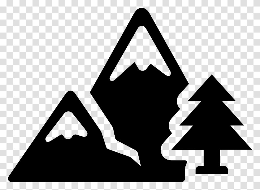 Mountains, Stencil, Recycling Symbol Transparent Png