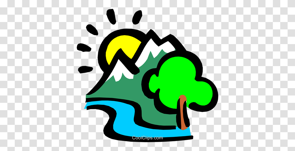 Mountains With The Sun And River Royalty Free Vector Clip Art, Outdoors, Ice, Nature Transparent Png