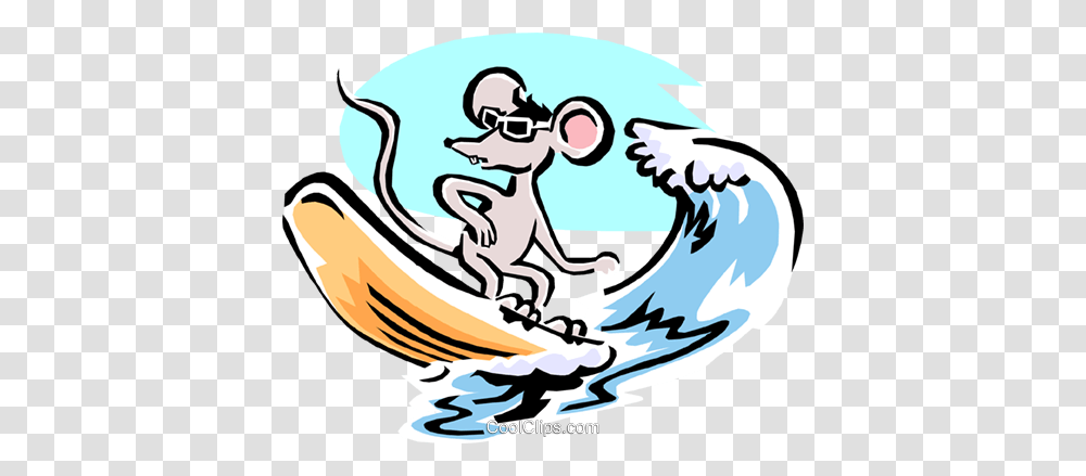 Mouse Cartoon Surfing Mouse Royalty Free Vector Clip Art, Shark, Sea Life, Fish, Animal Transparent Png