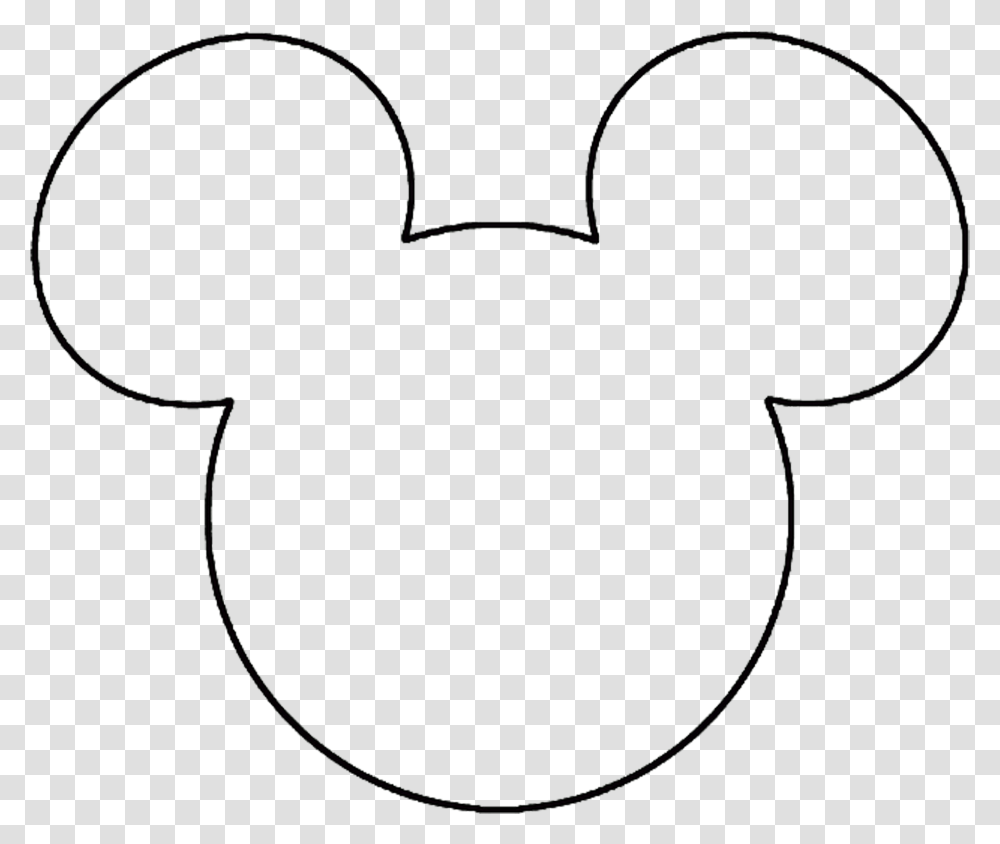 Mouse Hand Mickey Mouse Face Out Line, Heart, Stencil Transparent Png
