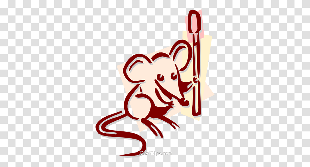 Mouse With A Match Stick Concept Royalty Free Vector Clip Art, Animal, Fowl, Bird, Poultry Transparent Png