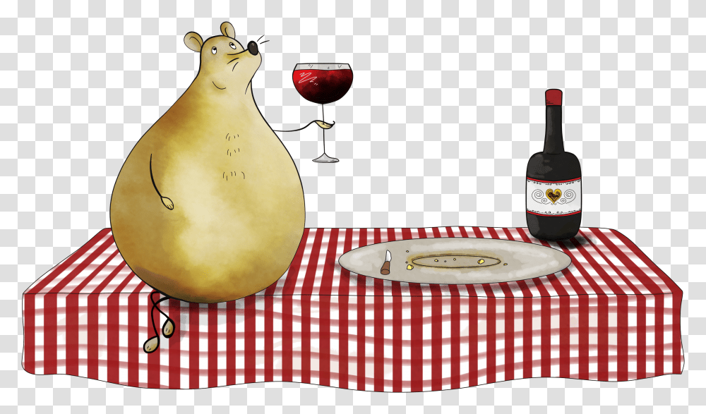 Mouse With Cheese And Wine Example Image Placemat, Pear, Fruit, Plant, Food Transparent Png