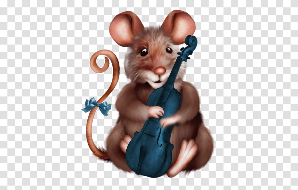 Mouse With Violin Clipart Cartoon Animal Cute Mouse Playing Violin Clipart, Leisure Activities, Person, Human, Pet Transparent Png