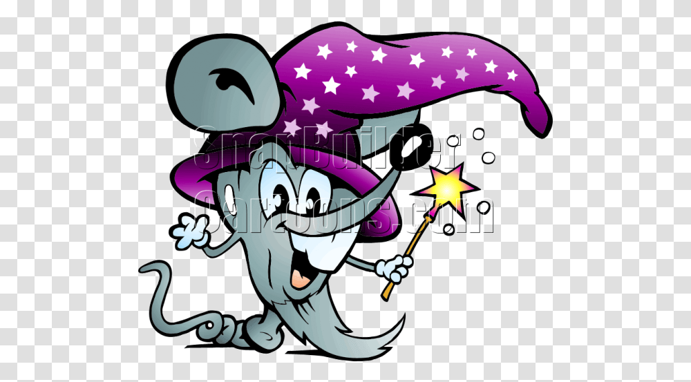 Mouse Wizard Holding Wand Magiczna Mysz Rysunek, Flag Transparent Png