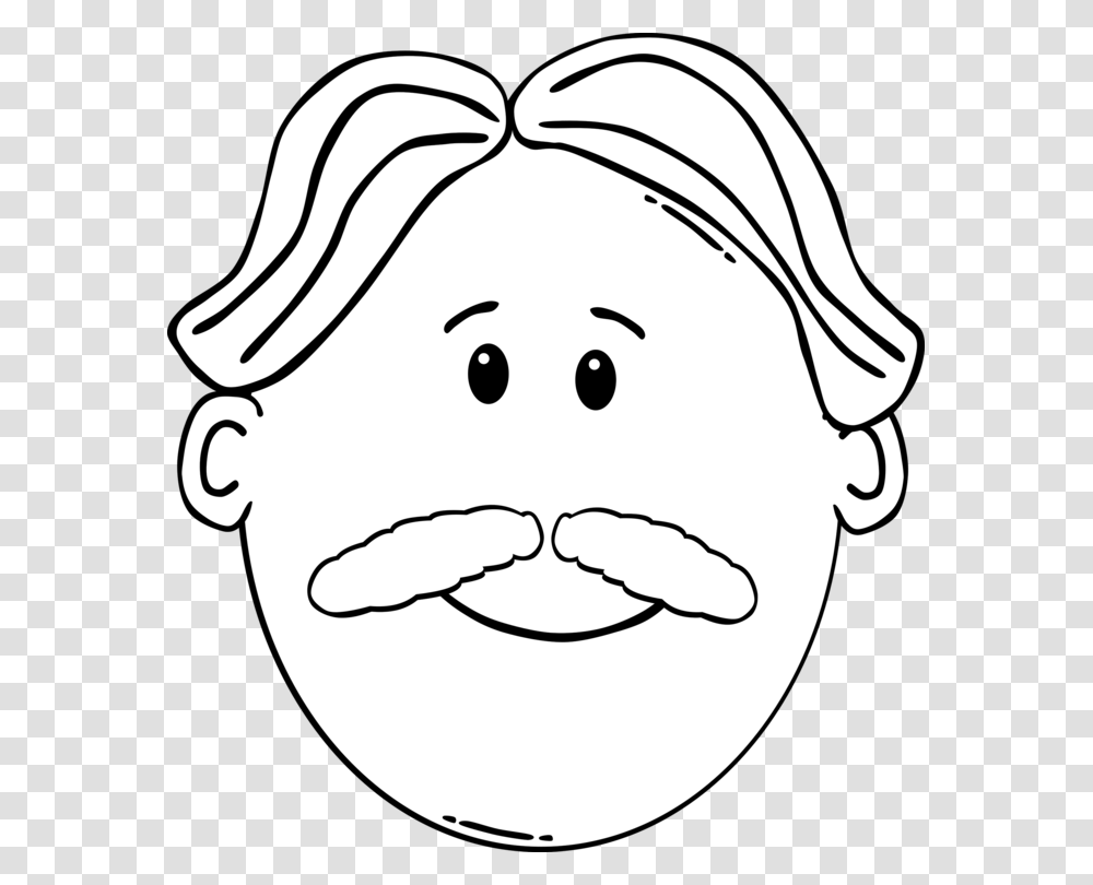 Moustache Coloring Book Man Beard Face, Stencil, Drawing, Head Transparent Png