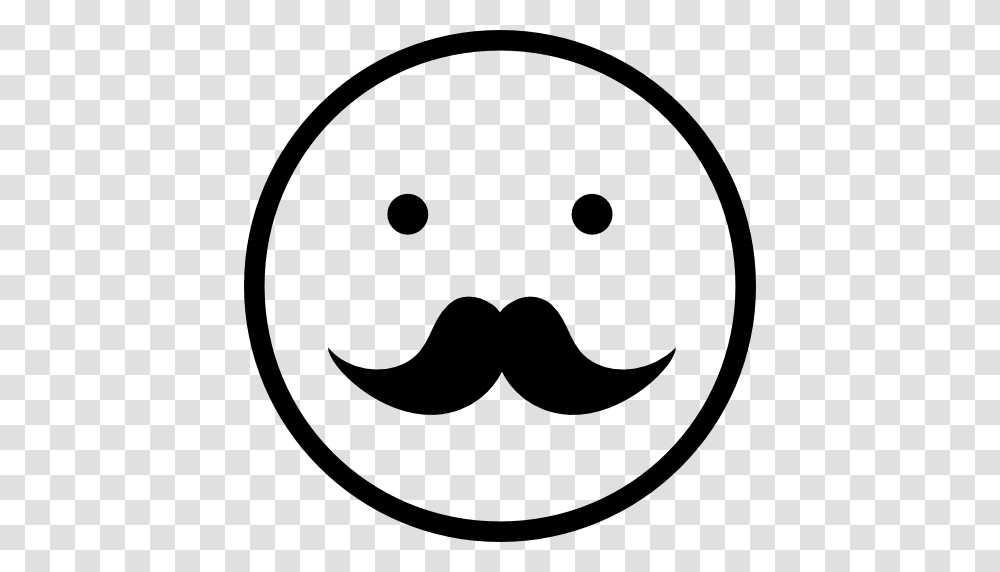 Moustache Male Face Emoticon Symbol, Label, Stencil, Sticker Transparent Png