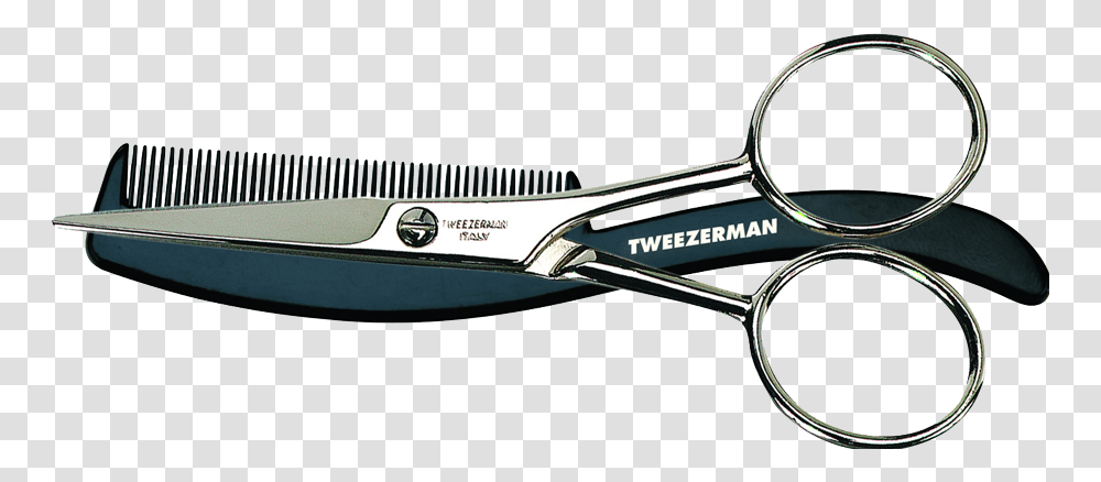 Moustache Scissors And Comb Tweezerman Download, Blade, Weapon, Weaponry, Vehicle Transparent Png