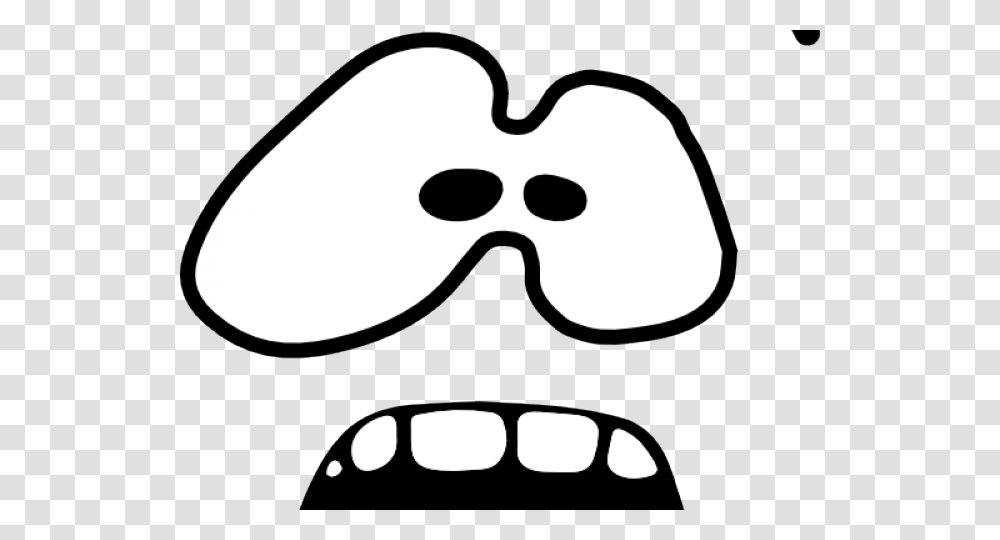 Mouth Clipart Hygiene Scared Face Clipart Black, Stencil, Pillow, Cushion, Mustache Transparent Png