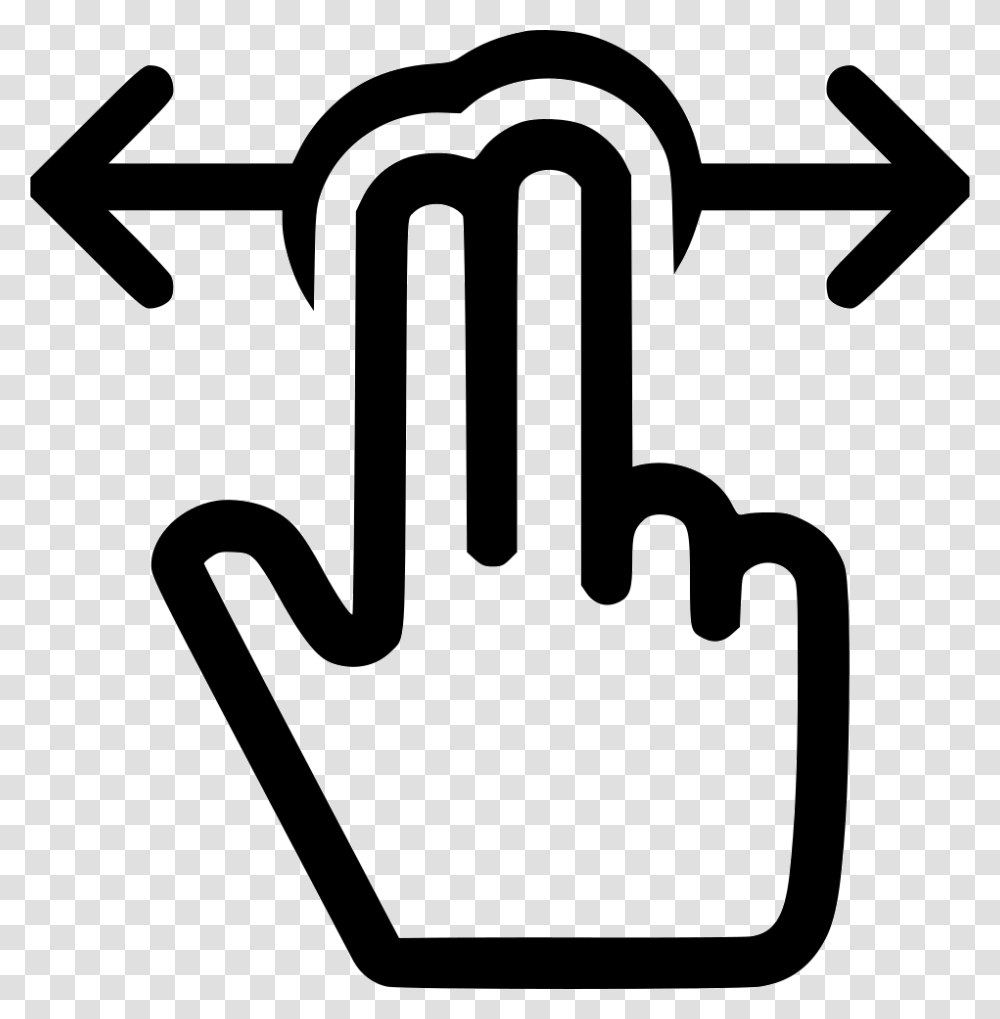 Move Horizontal Arrows Left Right Fingers Double Click Icon, Stencil, Hammer, Tool Transparent Png