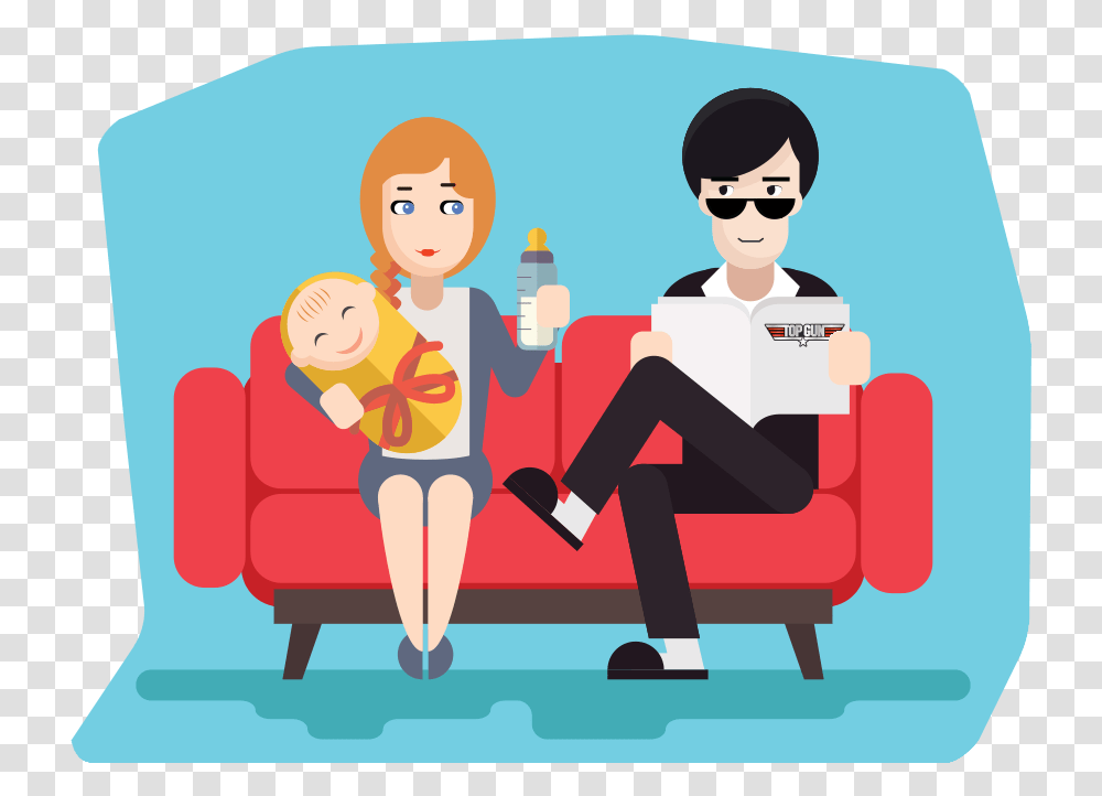 Move Over Tom Cruise There's Room For Two Family Flat Design Character, Person, Human, Sitting, Video Gaming Transparent Png