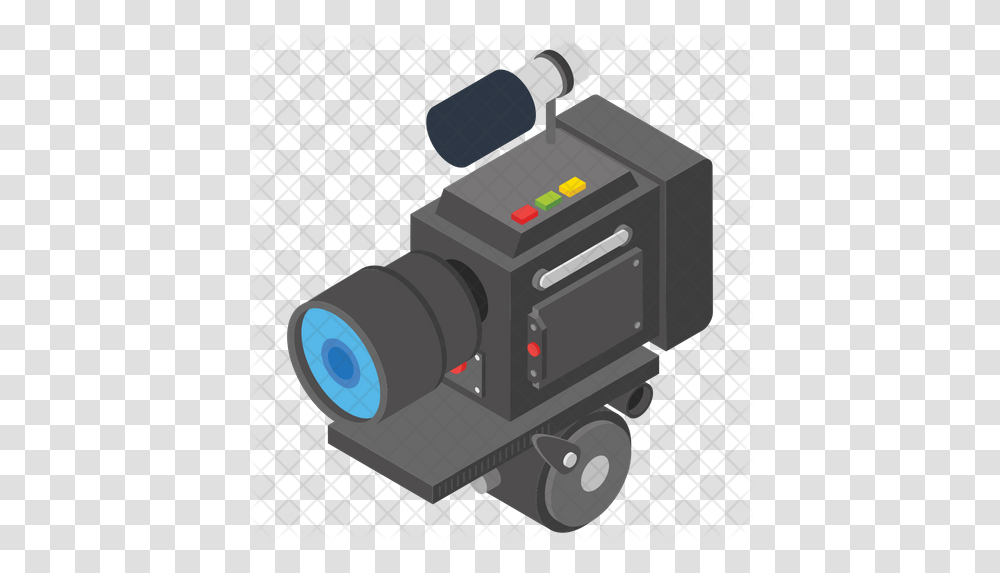 Movie Camera Icon Of Isometric Style Video Camera, Electronics, Digital Camera, Machine Transparent Png