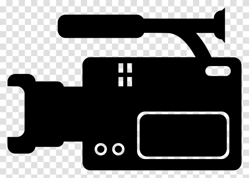 Movie Camera Side View Icon, Silhouette, Electronics, Gun, Weapon Transparent Png
