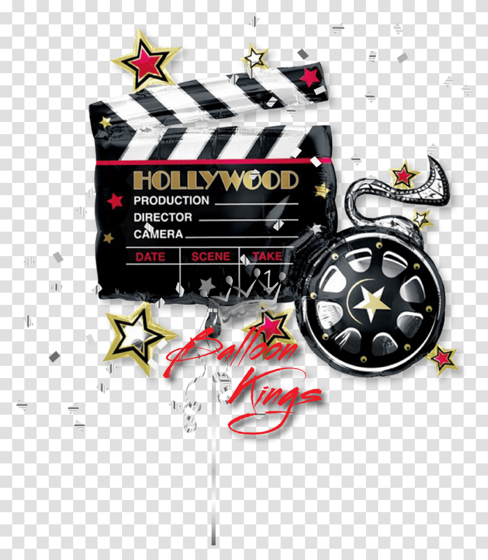 Movie Clapboard Hollywood Themed Balloons, Poster, Advertisement, Flyer, Paper Transparent Png