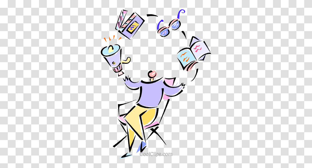 Movie Director Royalty Free Vector Clip Art Illustration, Juggling, Performer, Poster, Advertisement Transparent Png