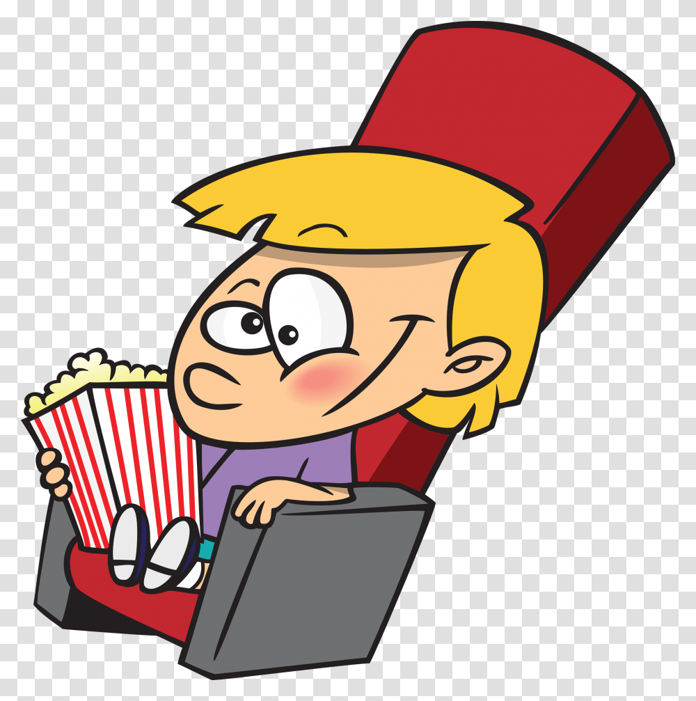 Movie Kid Fan Mascot Cartoon Popcorn And Movie, Label, Face, Crowd Transparent Png