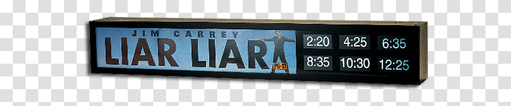 Movie Marquee, Vehicle, Transportation, License Plate, Scoreboard Transparent Png