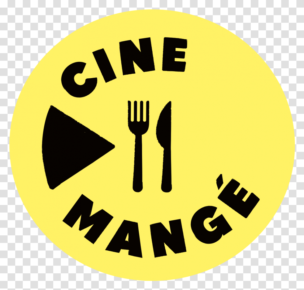 Movie Night Circle, Fork, Cutlery, Label, Text Transparent Png