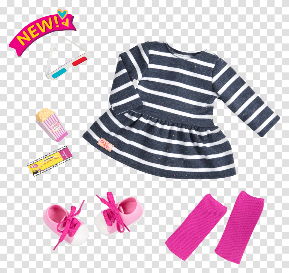 Movie Night Outfit For 18 Inch Dolls Madness Stripe T Shirt, Apparel, Hat, Sun Hat Transparent Png