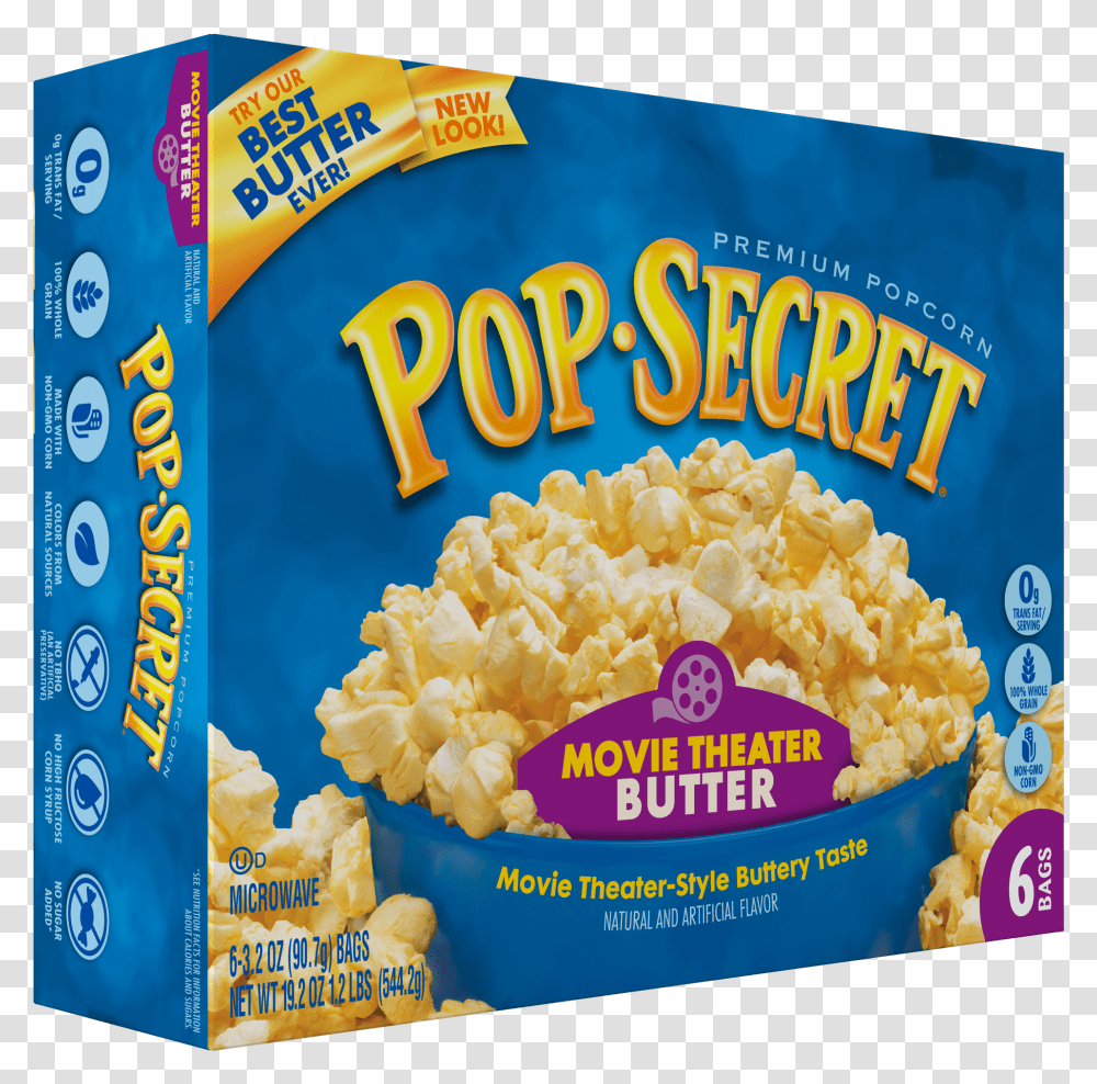 Movie Popcorn Pop Secret Caramel Popcorn, Food, Snack Transparent Png