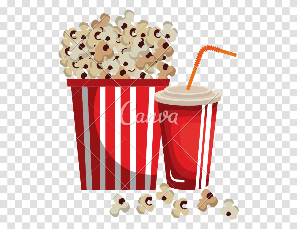Movie Popcorn Popcorn And Soda, Food, Beverage, Drink, Snack Transparent Png