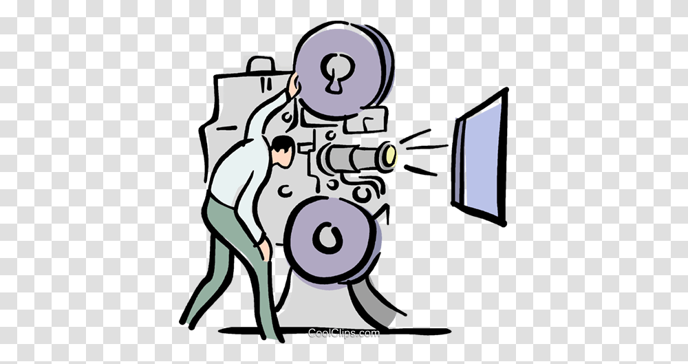 Movie Projector And Operator Royalty Free Vector Clip Art, Astronaut, Plumbing, Girl, Female Transparent Png