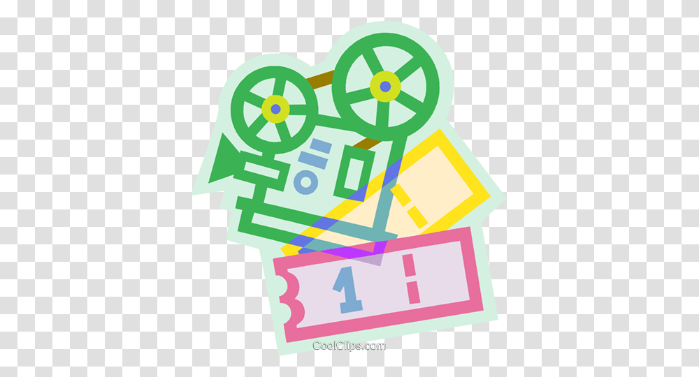 Movie Projector With Movie Tickets Royalty Free Vector Clip Art, Advertisement, Poster, Flyer, Paper Transparent Png
