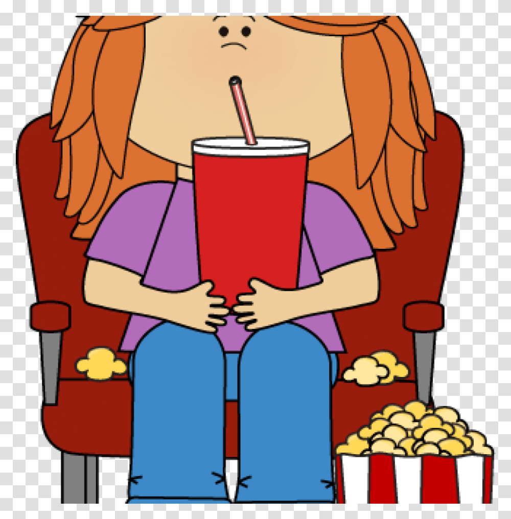 Movie Theater Clip Art Girl In Movie Theater With Movie Watching A Movie Clipart, Drinking, Beverage, Juice, Dating Transparent Png